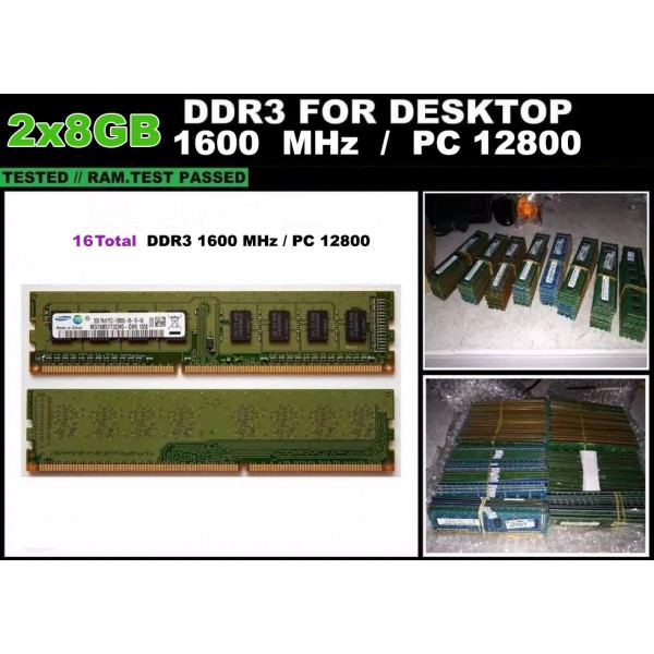 Kit 16GB Memorie RAM DDR3 Calculator 2x8GB 1600 MHz Garantie 