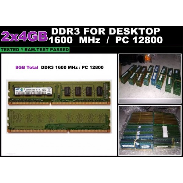Kit 8GB Memorie Ram DDR3 Calculator 2x4GB 1600 MHz Garantie 