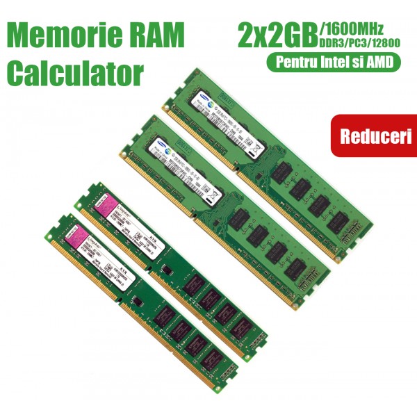 Kit Memorie RAM DDR3 Calculator 2x2GB (4GB) 1600MHz